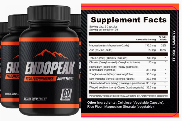 EndoPeak Supplement Facts 2