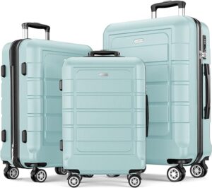 Read more about the article SHOWKOO Luggage Sets Expandable PC+ABS Durable Suitcase Double Wheels TSA Lock Mint Green Review